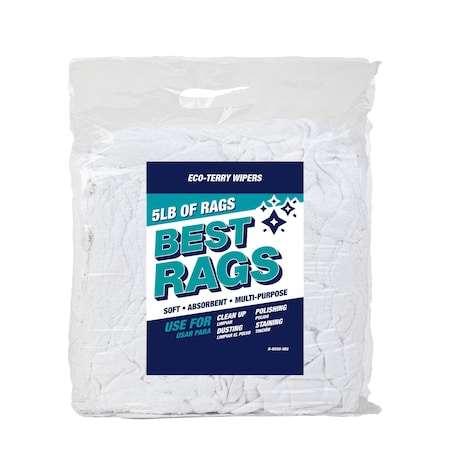 Monarch W500 Eco-Terry Wipers White 5lb Bag N-W500-5BG